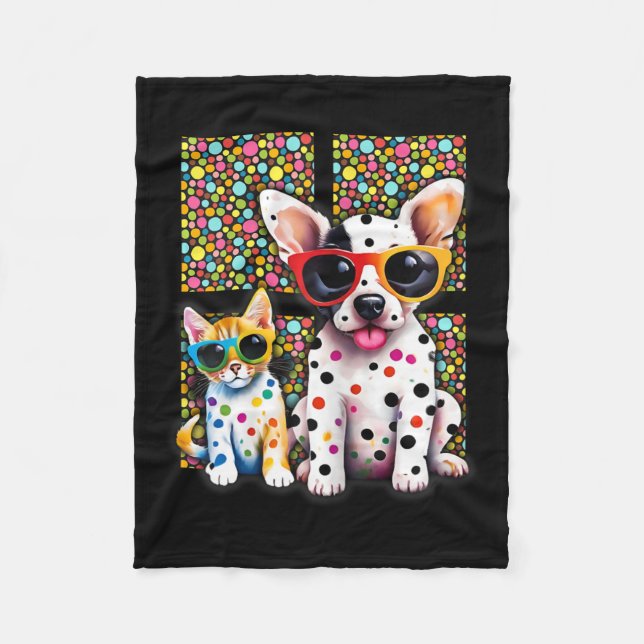 Spoty Cute Baby Dot Day Cat Lover Fleecefilt (Framsidan)