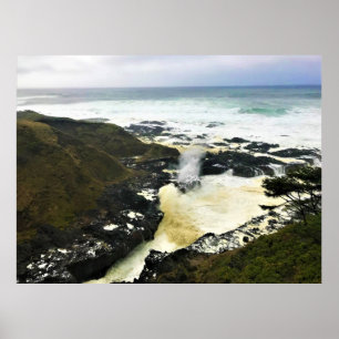 Spouting Horn, Cape Perpetua, Oregon Kusten Poster