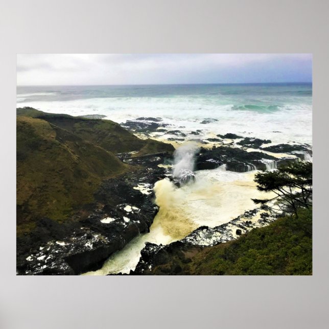 Spouting Horn, Cape Perpetua, Oregon Kusten Poster (Framsidan)