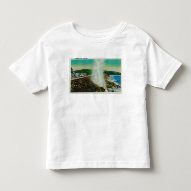 Spouting Horn i den Depoe fjärden, Oregon Tee Shirt (Framsida)