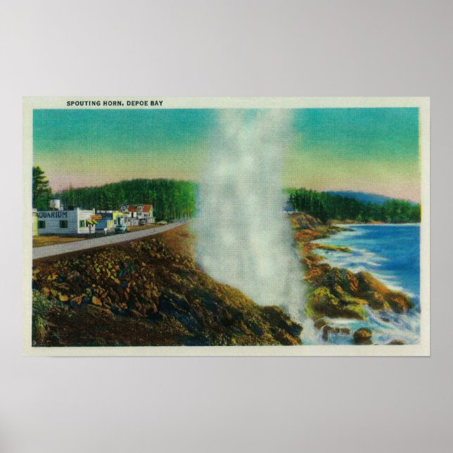 Spouting Horn i Depoe Bay, Oregon Poster (Framsidan)