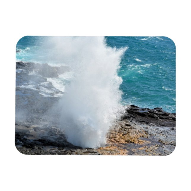 Spouting Horn i Kauai, Hawaii Magnet (Horisontell)