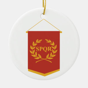 SPQR-banderoll Julgransprydnad Keramik