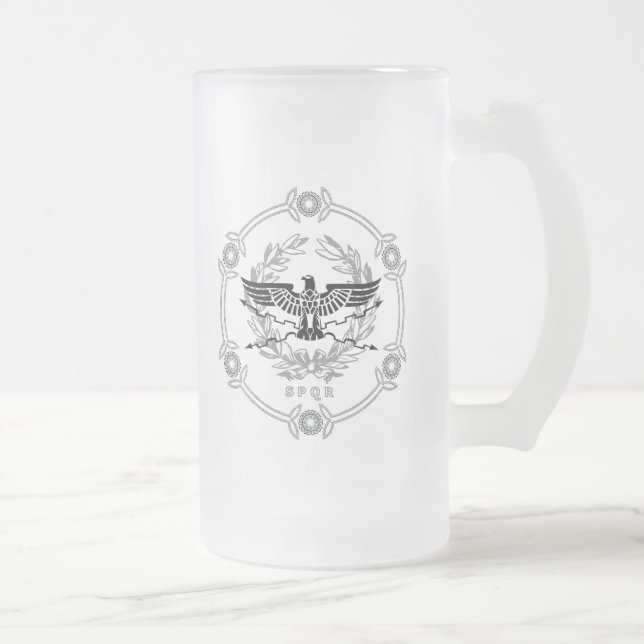 SPQR den frostade Glass mug.en för romersk Frostat Ölglas (Höger)