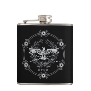 SPQR den romersk slågna in flask.en för Fickplunta