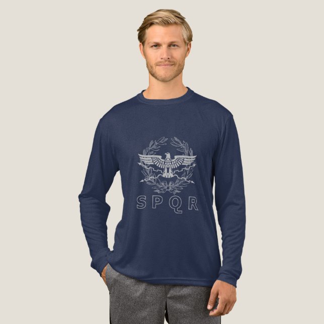 SPQR - det romerska imperiets Emblem Långärmad Shi Tee Shirt (Hel framsida)