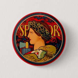 SPQR Italienskt emblem Knapp