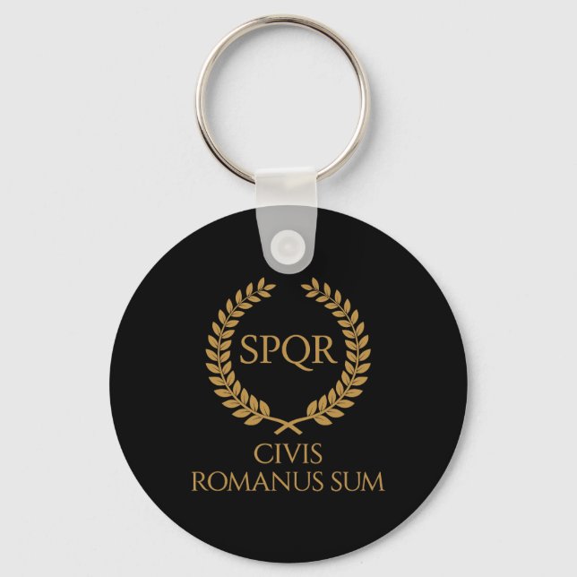SPQR Roman Emblem – Civis Romanus Sum Laurel Crest Nyckelring (Framsida)