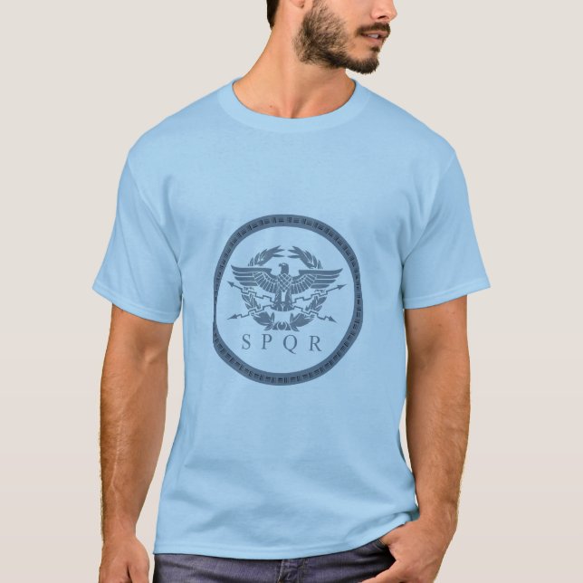 SPQR Romarrikets emblem långärmad skjorta T Shirt (Framsida)
