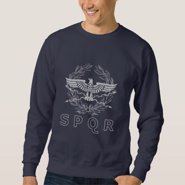 SPQR Romarrikets emblem tröja Lång Ärmad Tröja (Framsida)