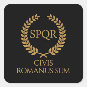 SPQR romersk emblem – Civis Romanus Sum lagerkrans Fyrkantigt Klistermärke