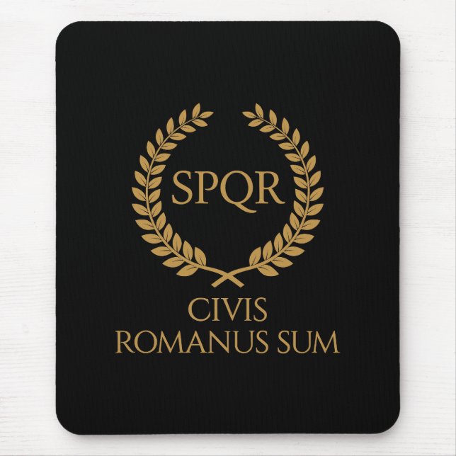 SPQR romersk emblem – Civis Romanus Sum lagerkrans Musmatta (Framsidan)