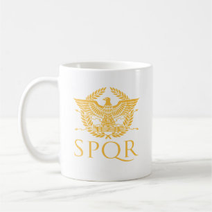 SPQR Romersk Örn Emblem Klassisk Kaffe Mugg