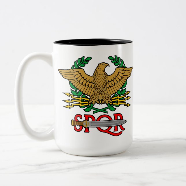 SPQR Senatus Populusque Romanus  Två-Tonad Mugg (Vänster)