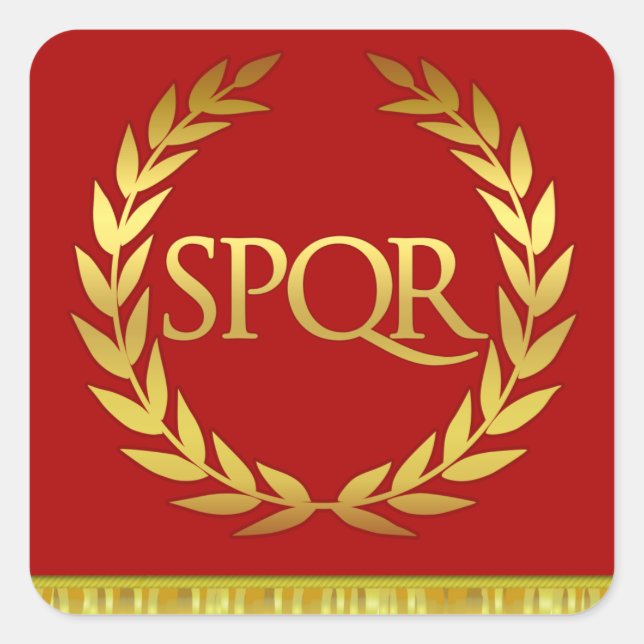 SPQR Square Roman Sticker Fyrkantigt Klistermärke (Framsida)