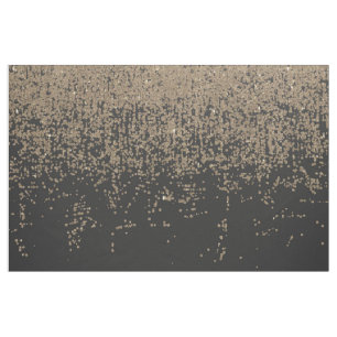 Spräcklig guld- glittersvart Ombre Tyg