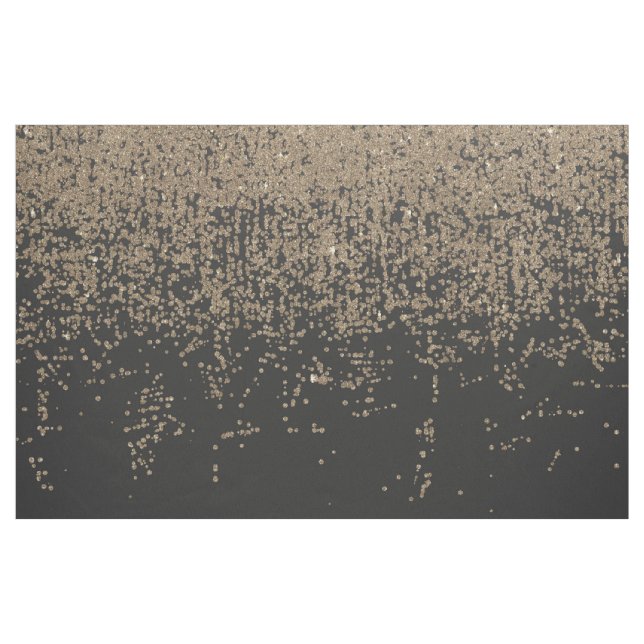 Spräcklig guld- glittersvart Ombre Tyg (Yard)