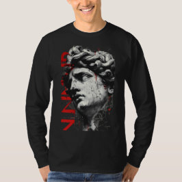 Spräckt Klassisk Bröstskål Trash Polka Konst Långä T Shirt