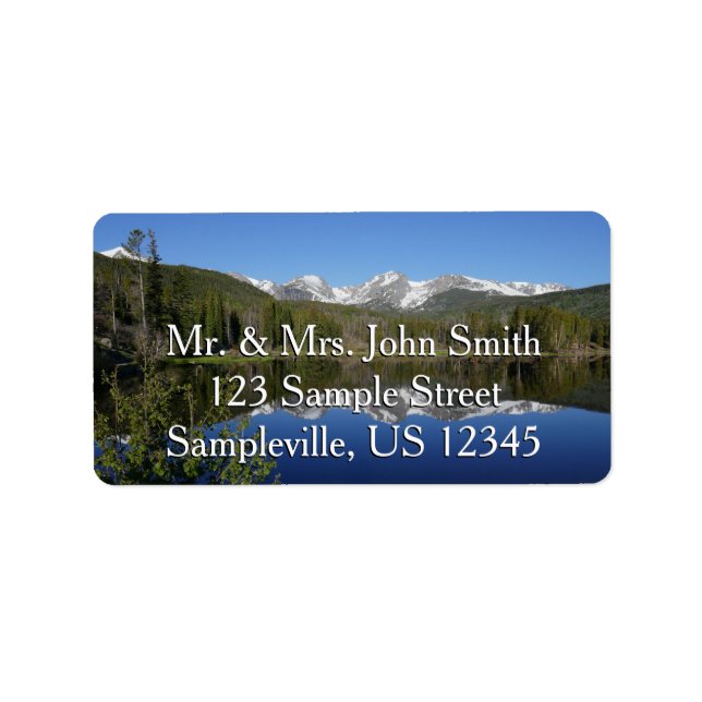 Sprague Sjö I i Rocky Mountain National Park Adressetikett (Framsidan)