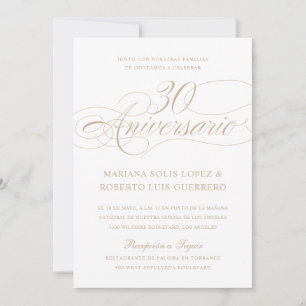 Språk 30 Aniversario de Bodas Bröllop Inbjudningar