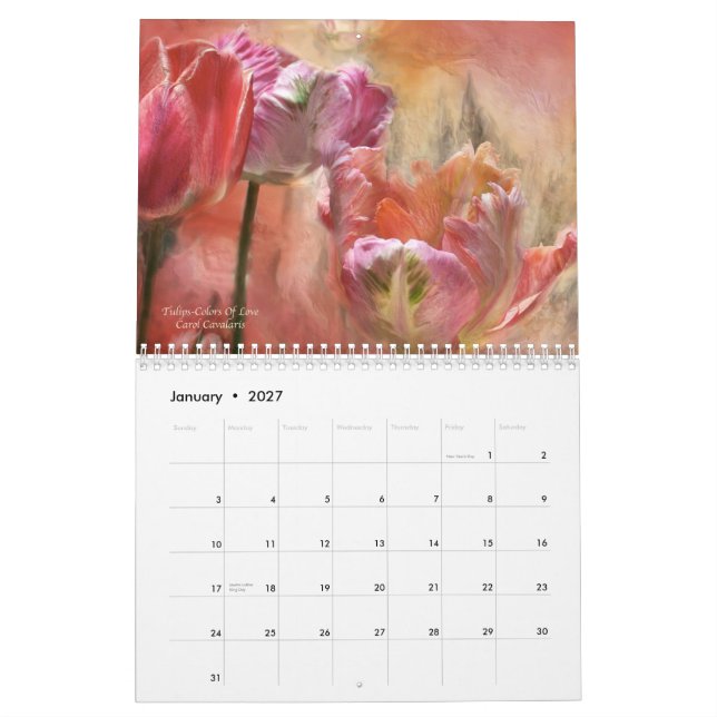 Språk av blommor - romansk samlingskalender kalender (Jan 2027)