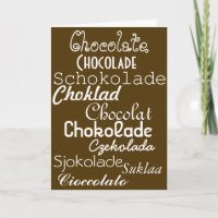 Språk av chokladhälsningkortet