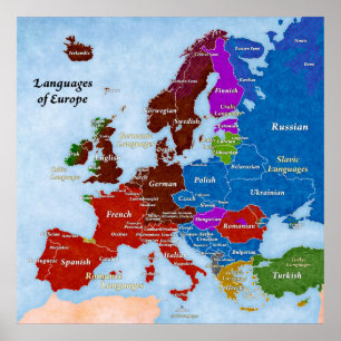 Språk av den Europa affischen Poster