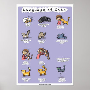 språk av katter poster