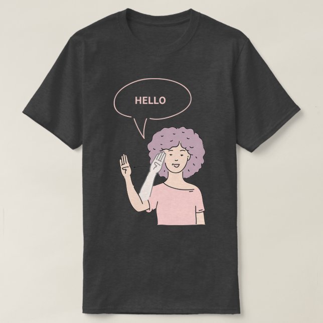 Språk för nedsatt hej vid hörsel t shirt (Design framsida)