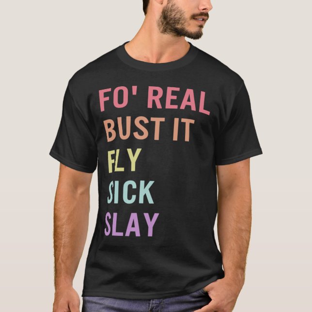 Språk för Real Bust it Asl Slang Tee Dövet Awaren (Framsida)