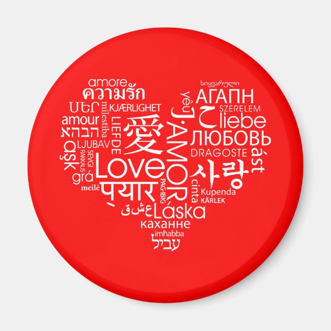 Språk i Kärlek Heart Magnet (Framsidan)