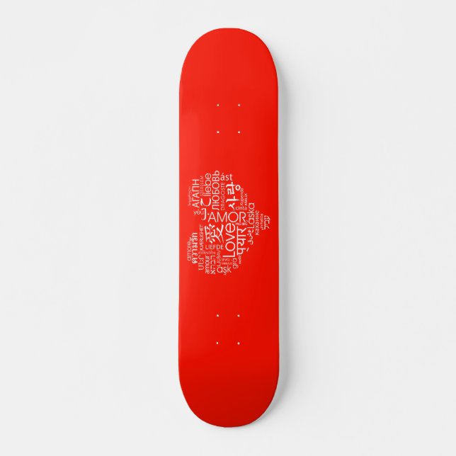 Språk i Kärlek Heart Skateboard Bräda 20 Cm (Framsida)