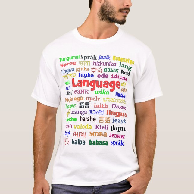 Språk i många språk c t shirt (Framsida)