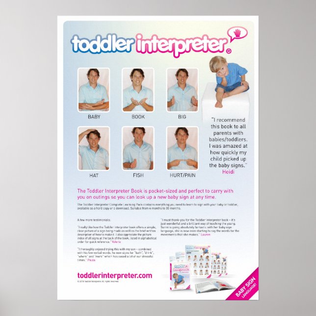 Språkdiagram för Baby-tecken Poster (Framsidan)