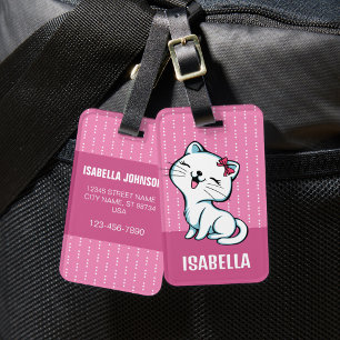Språket Cute Personlig Kattunge Bagagebricka