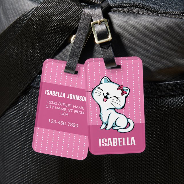 Språket Cute Personlig Kattunge Bagagebricka (Skapare uppladdad)