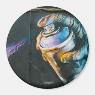 Spraket kan graffiti art mural magnet