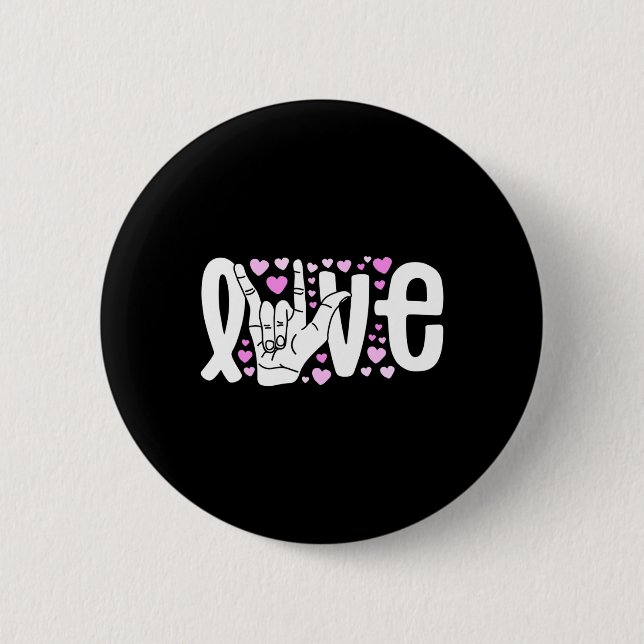 Språket Kärlek kan vara Dövets medvetenhet Knapp (Framsida)