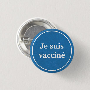 Språkknapp för Je suis vacciné (blå) Fransk Knapp