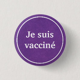 Språkknapp för Je suis vacciné (Lila) Fransk Knapp