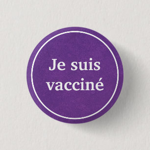 Språkknapp för Je suis vacciné (Lila) Fransk Knapp