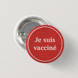 Språkknapp för Je suis vacciné (Red Fransk) Knapp