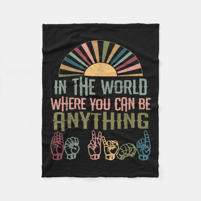 Språkkunskaper Dövet Kindness Asl språk Fleecefilt (Framsidan)