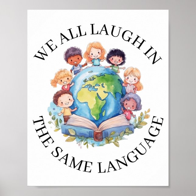 Språklärare Bilingual Children's Poster (Framsidan)