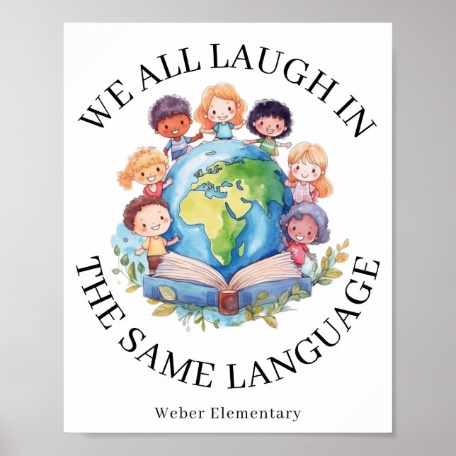 Språklärare Bilingual Immersion School Poster (Framsidan)