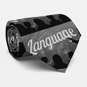 Språklärare med kontur Chalk Necktie Slips