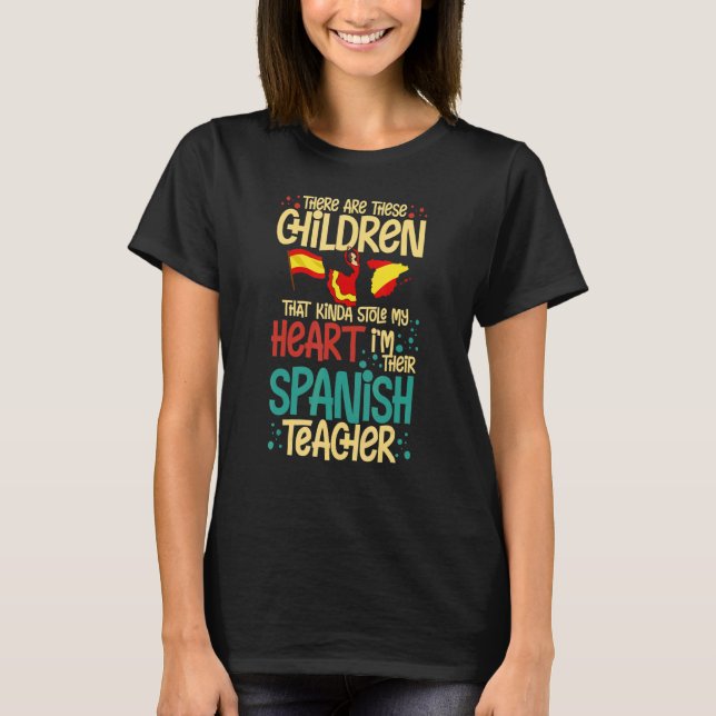 Språklexion Student, spanska lärare, Flagga T Shirt (Framsida)