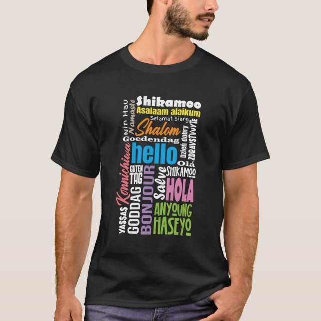 Språklig flerspråkig språkundervisning i många t shirt (Framsida)