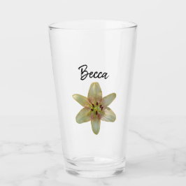 Spräklig gul lilja blomma personligt glas
