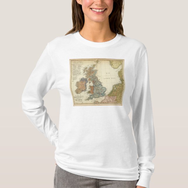 Språklig karta av brittiska Isles Tee (Framsida)